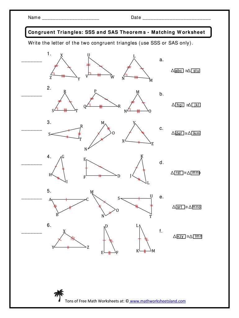 congruent triangles worksheet