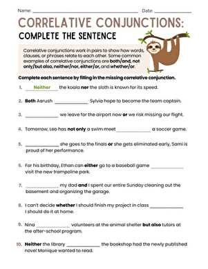 conjunctions year 6 worksheet