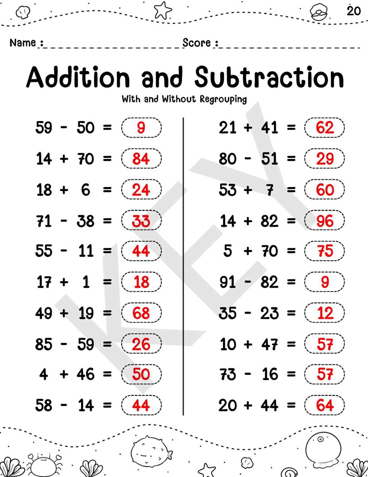 connecting addition and subtraction worksheets
