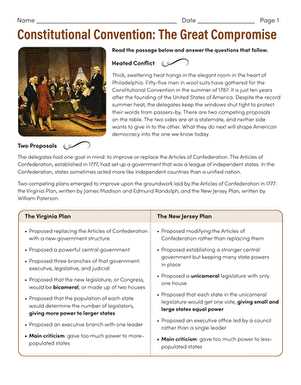 constitutional convention worksheet constitutional convention worksheet