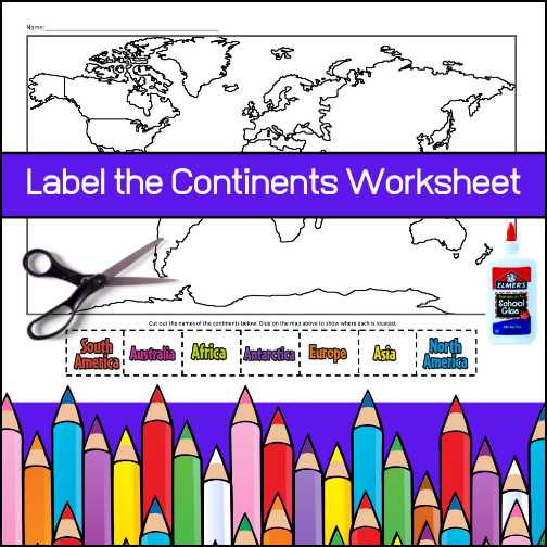 continents worksheet