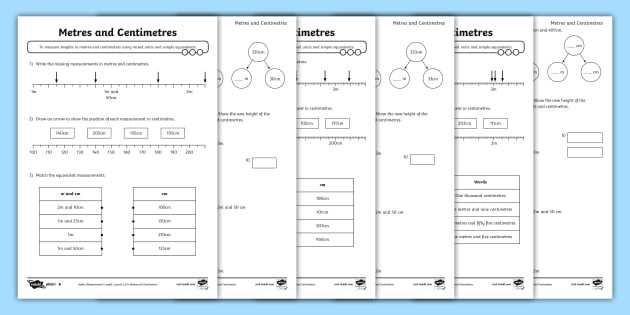 convert meter to cm worksheet