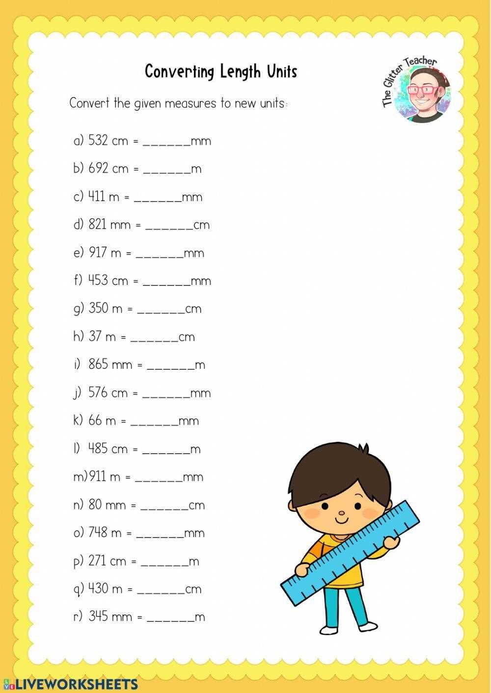 convert units of length worksheet convert units of length worksheet