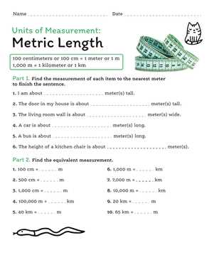 converting linear measurements worksheet