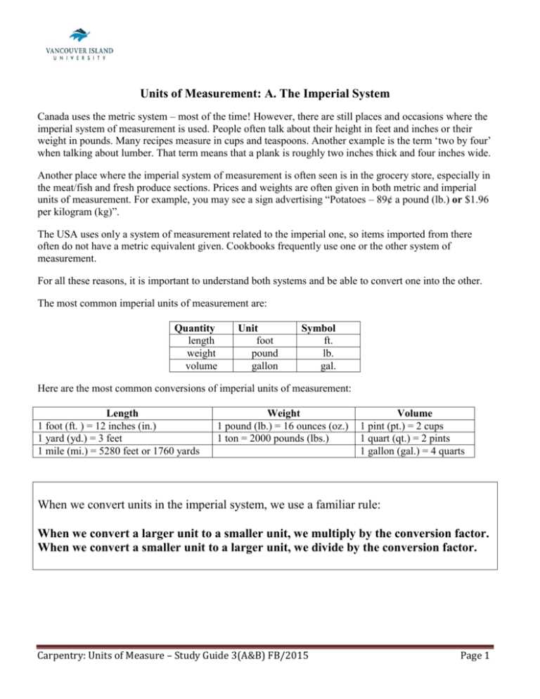 converting metric and imperial units worksheet