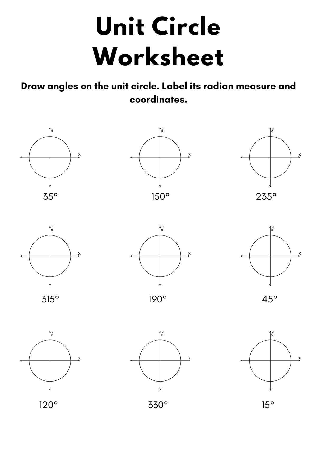 converting radians and degrees worksheet
