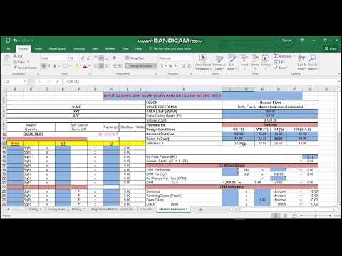 cooling load calculation worksheet