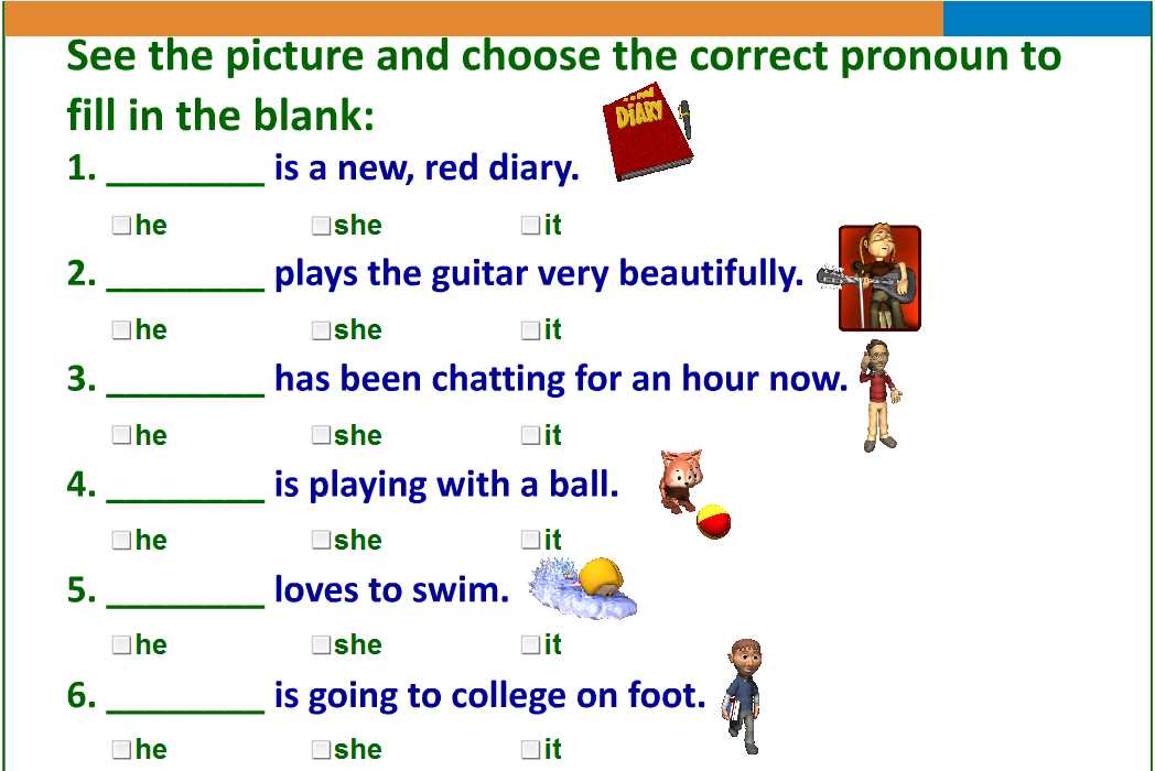 correct pronoun worksheet