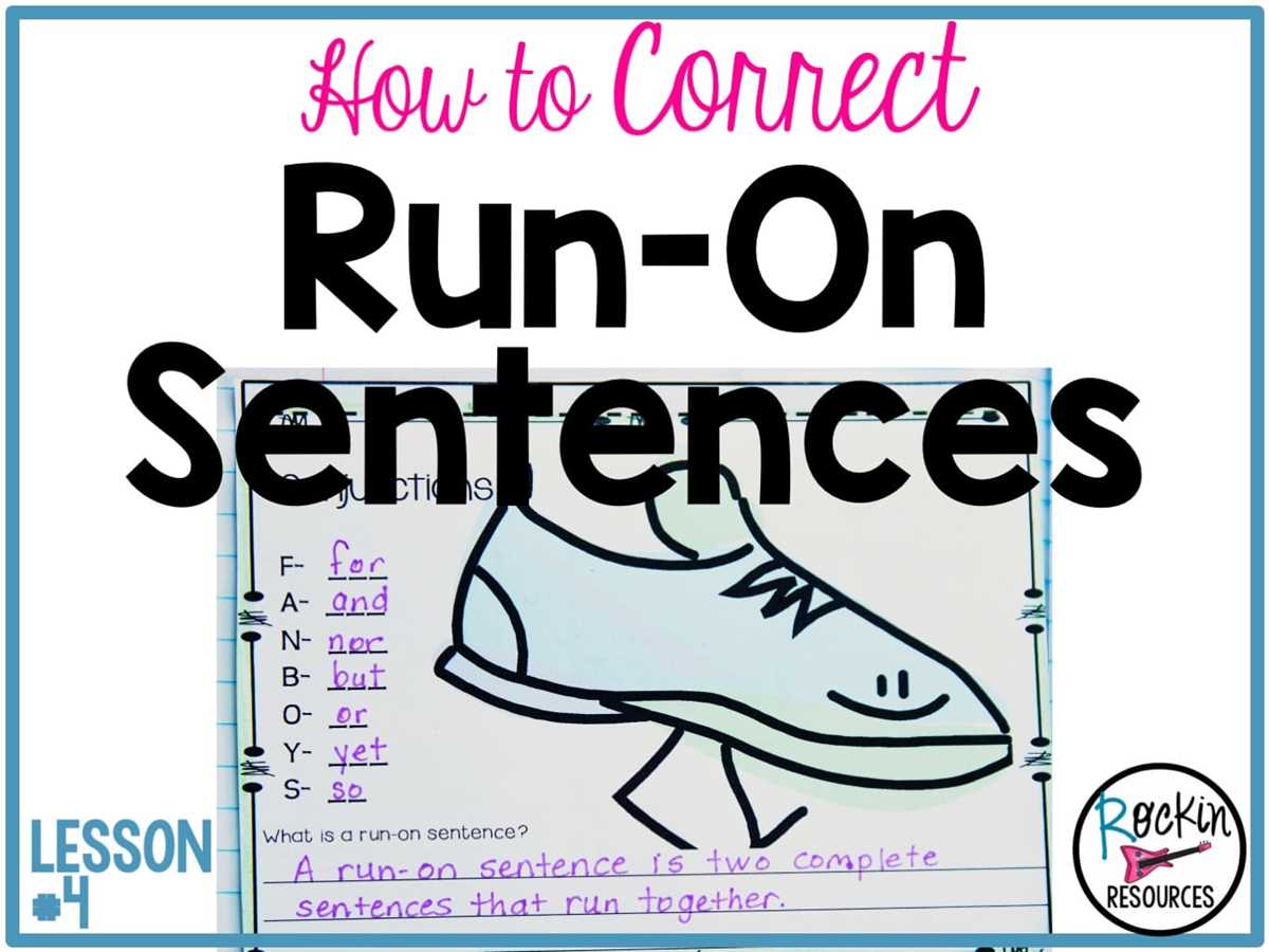 correct the run on sentence worksheets