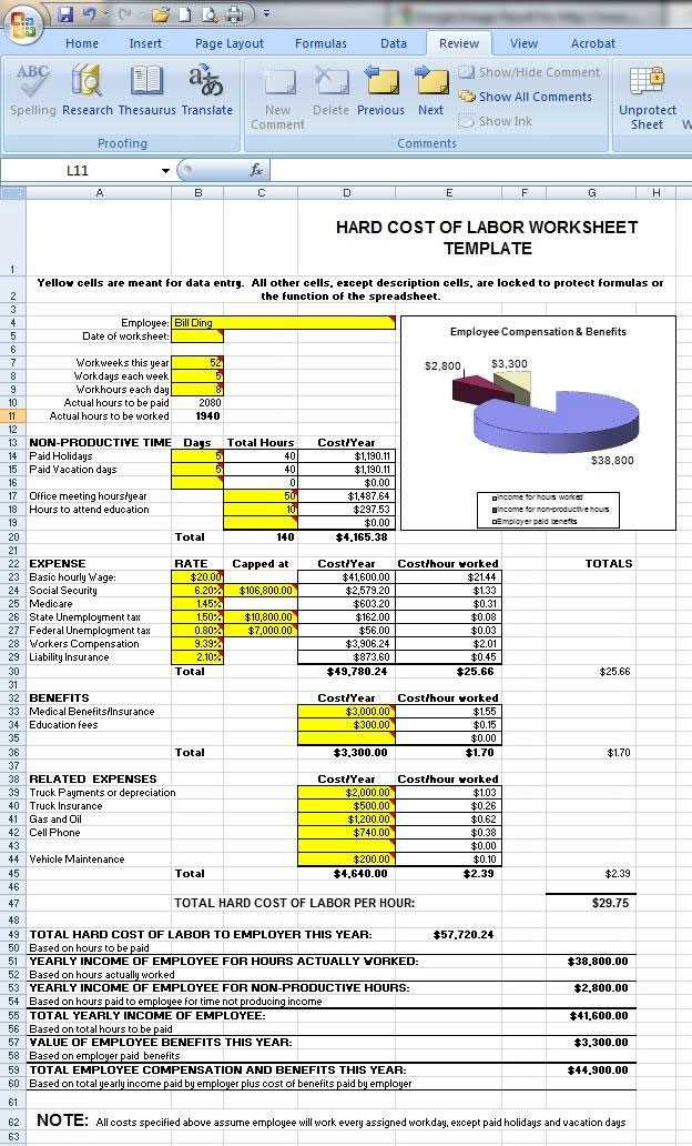 cost base calculation worksheet