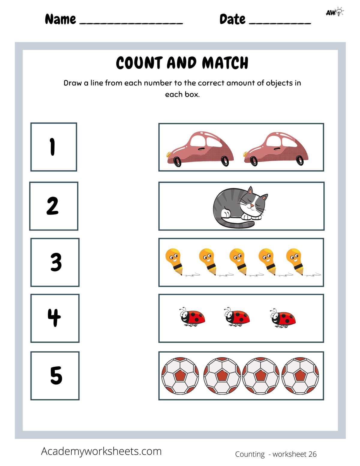 count and write numbers 1 5 worksheet