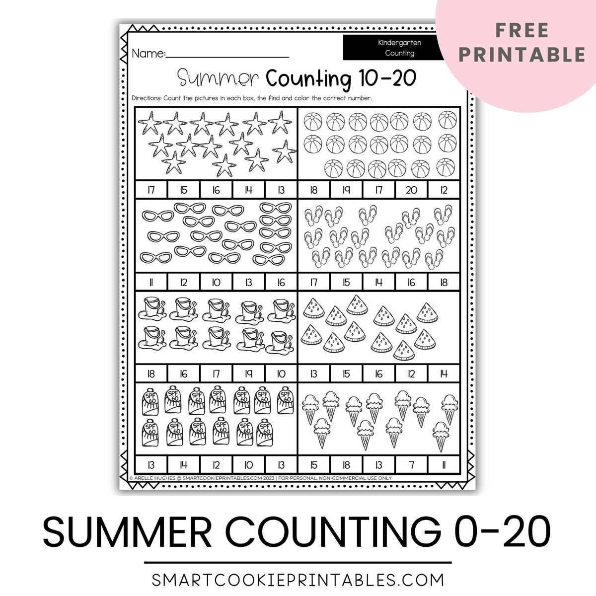 count to 20 worksheets
