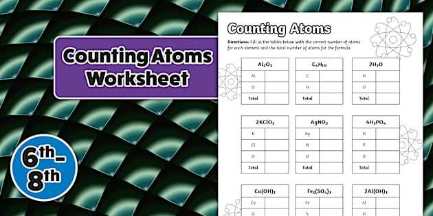 counting atoms review worksheet