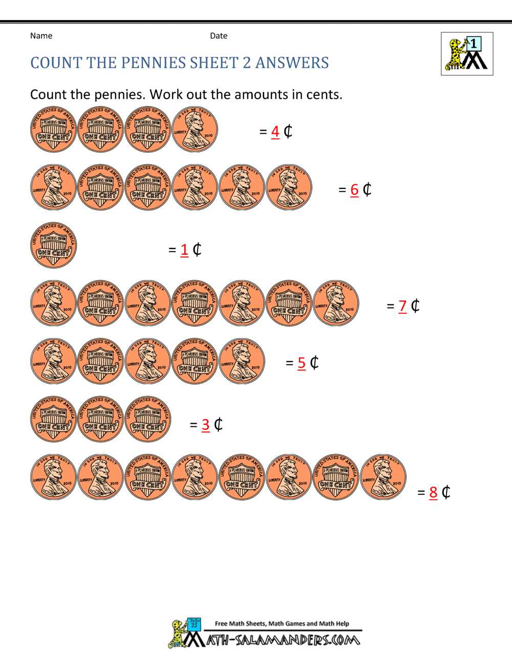 counting coins worksheets