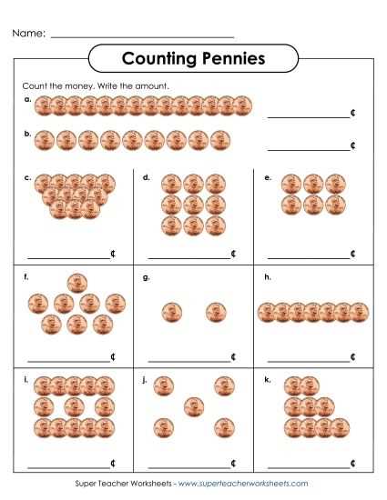 counting dimes and pennies worksheet