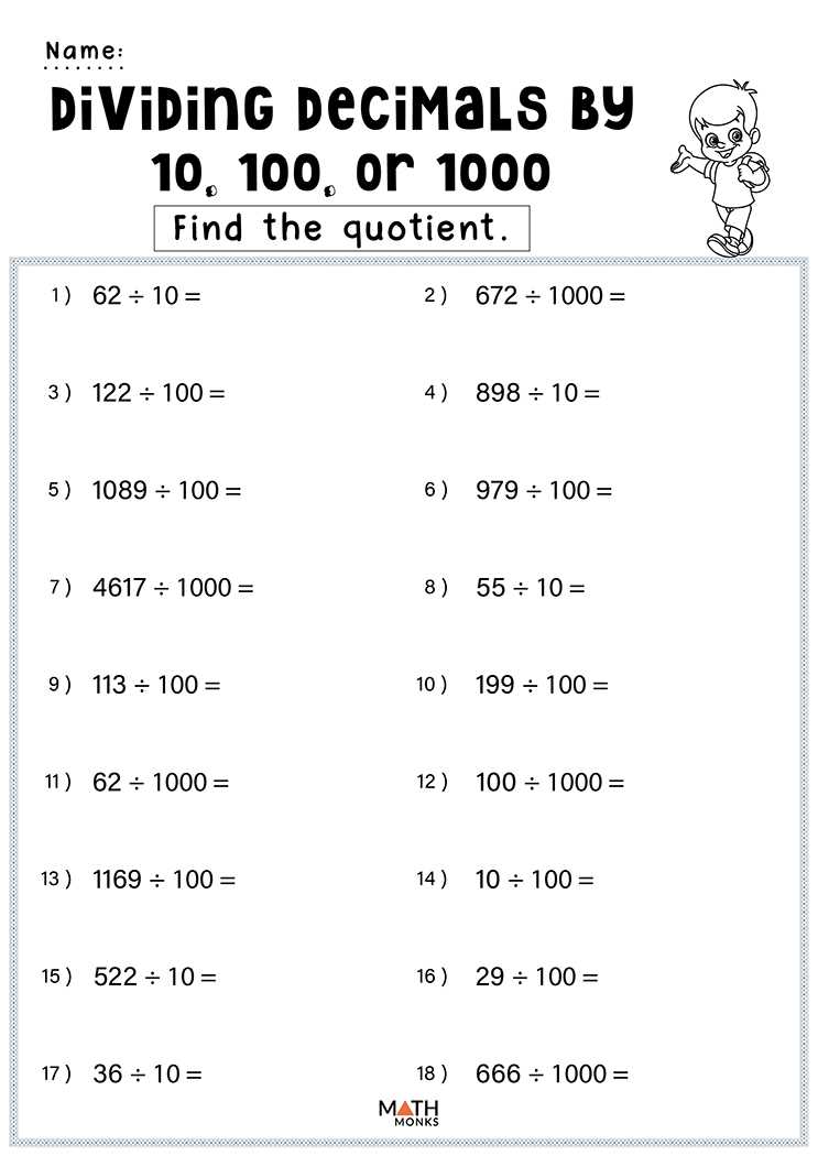counting in decimals worksheet