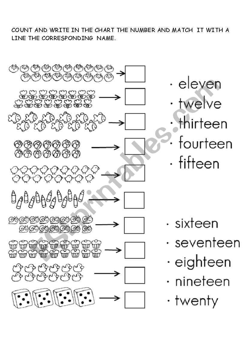 counting numbers 11 20 worksheets