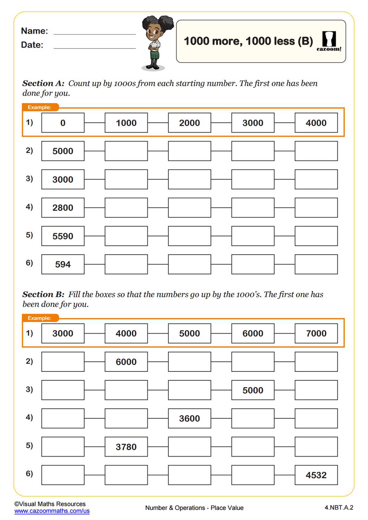 counting numbers to 1000 worksheet