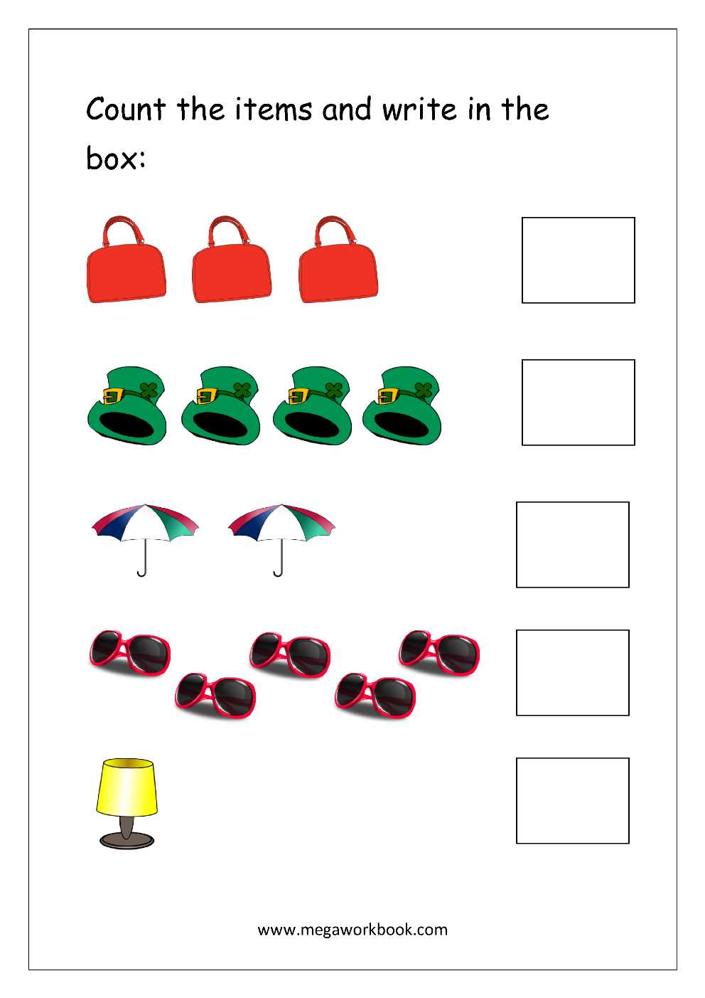 counting objects worksheet kindergarten