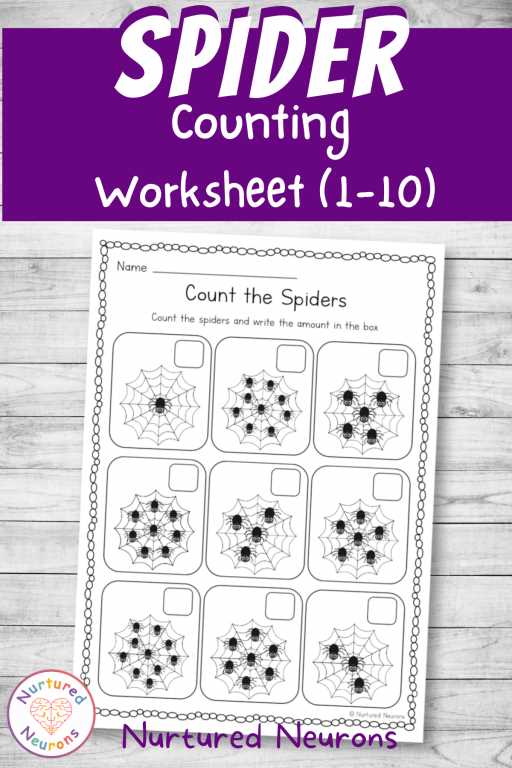 counting spiders worksheet