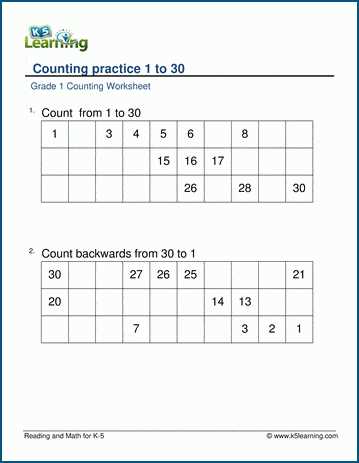 counting to 30 worksheets