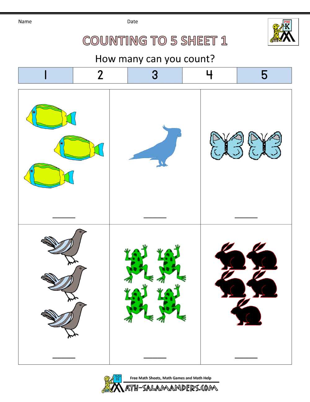 counting worksheets for preschool