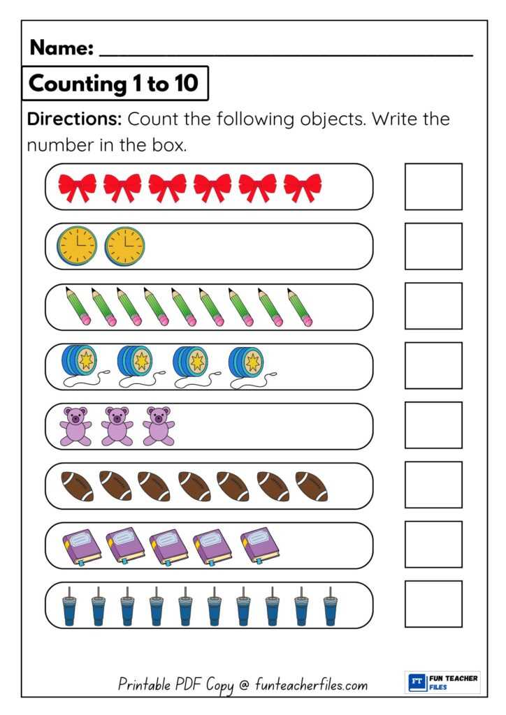counting numbers 1 10 worksheet