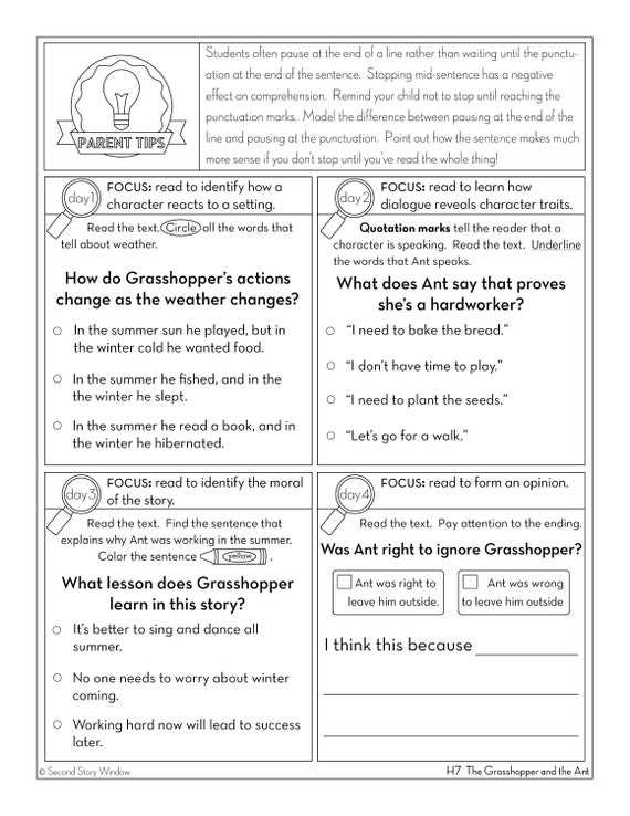 reading worksheets for 2nd grade
