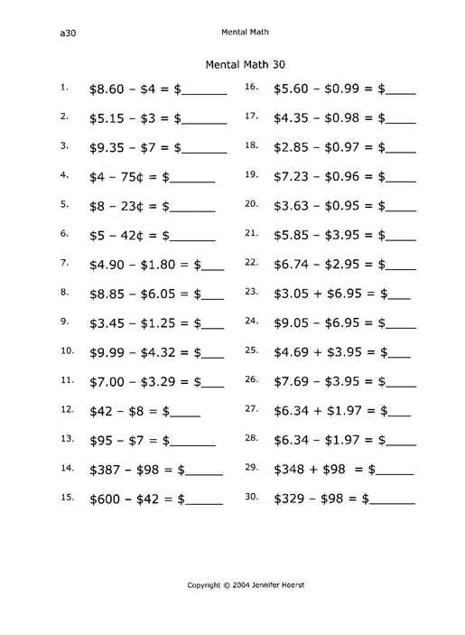 singapore math worksheets