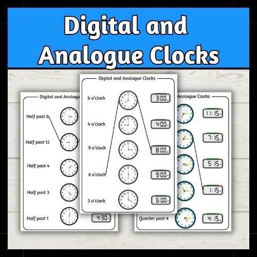 analog clock worksheet