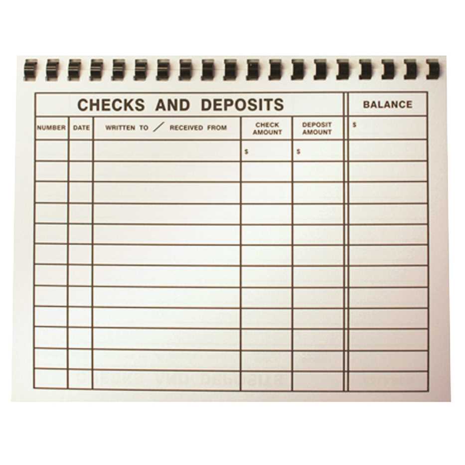 blank check register worksheet