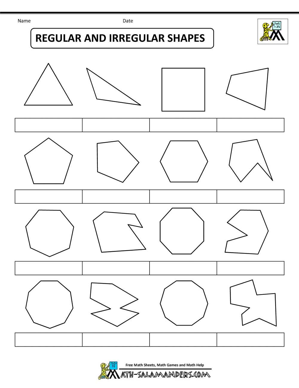 classifying regular and irregular polygons worksheet