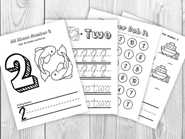 number 2 traceable worksheets