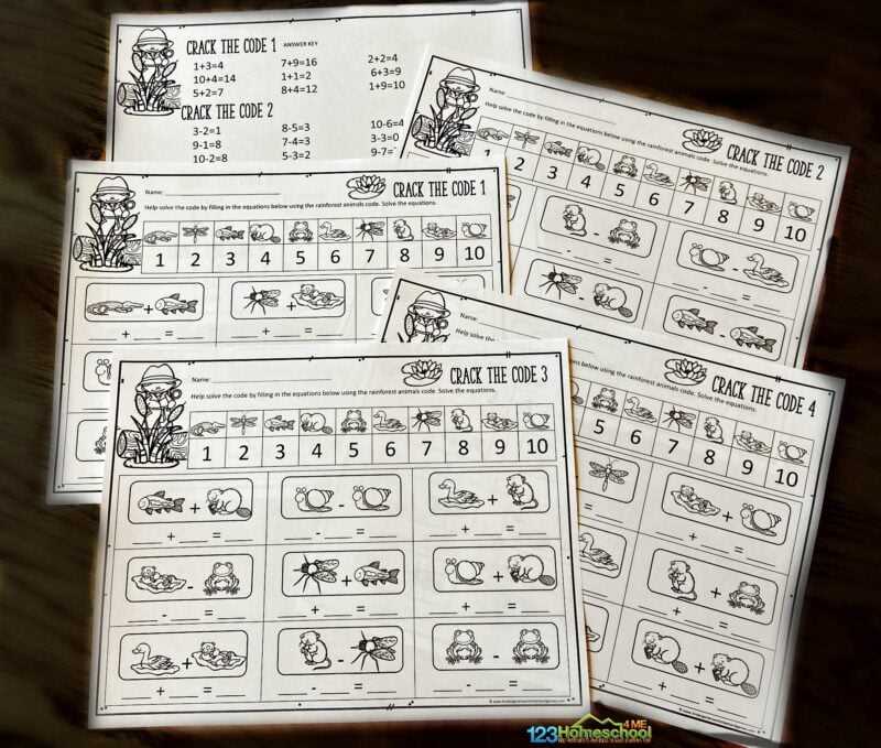 crack the code worksheets for kids