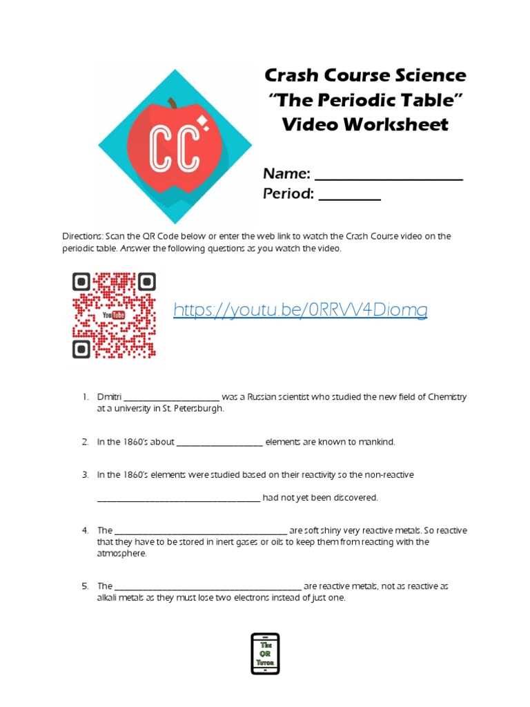 crash course worksheet