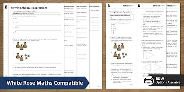 creating expressions worksheet