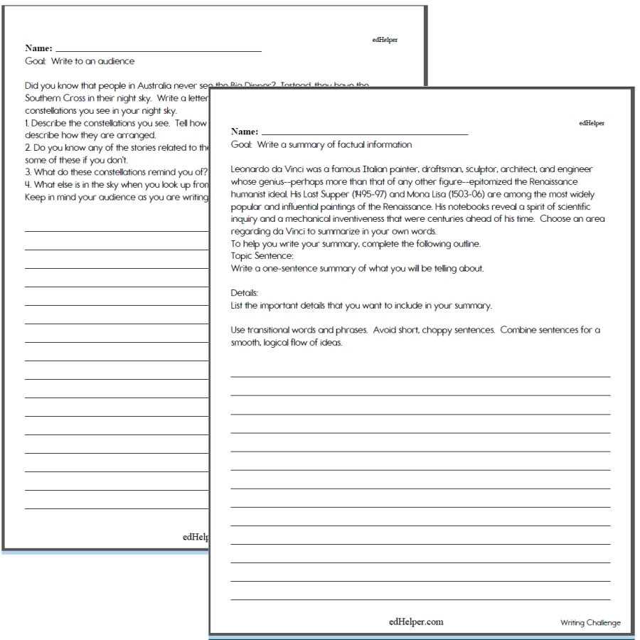 creative writing worksheets for class 3