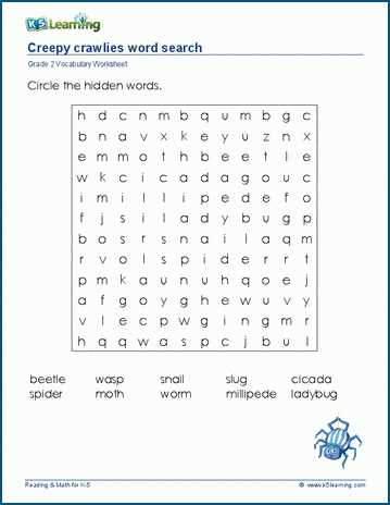 creepy crawlies worksheet