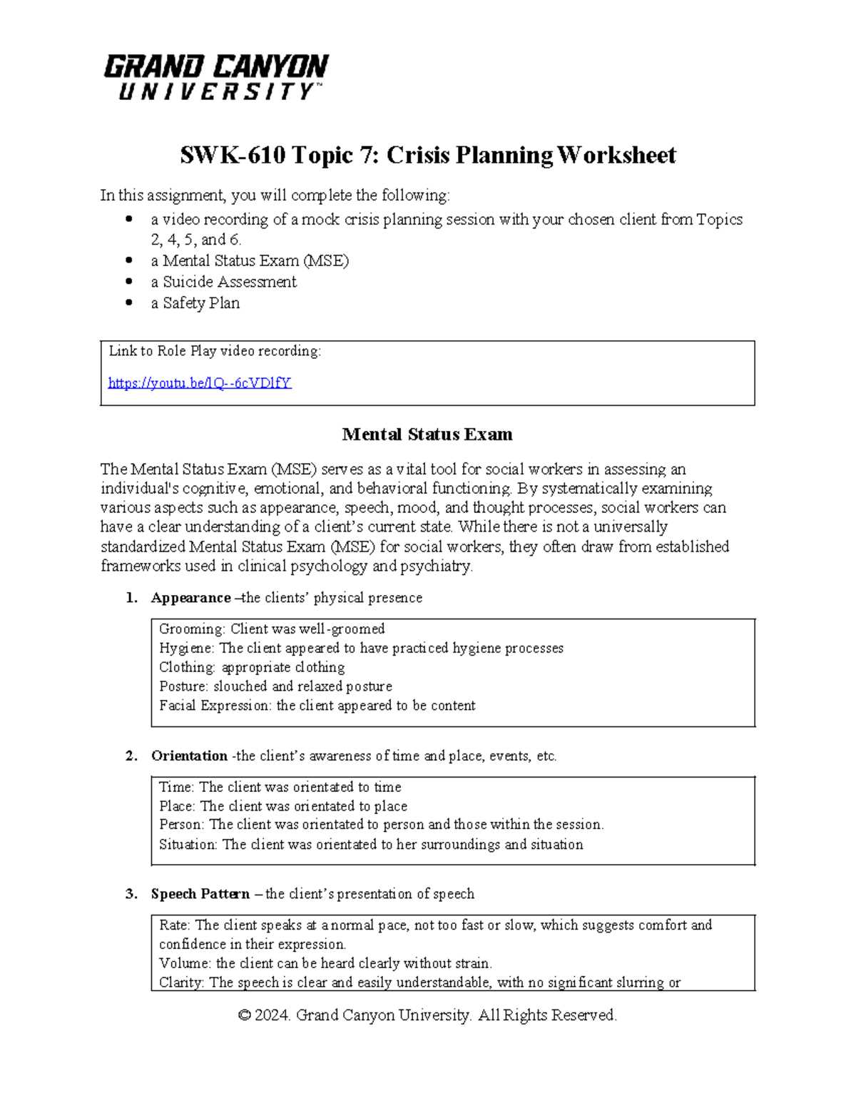 crisis plan worksheet