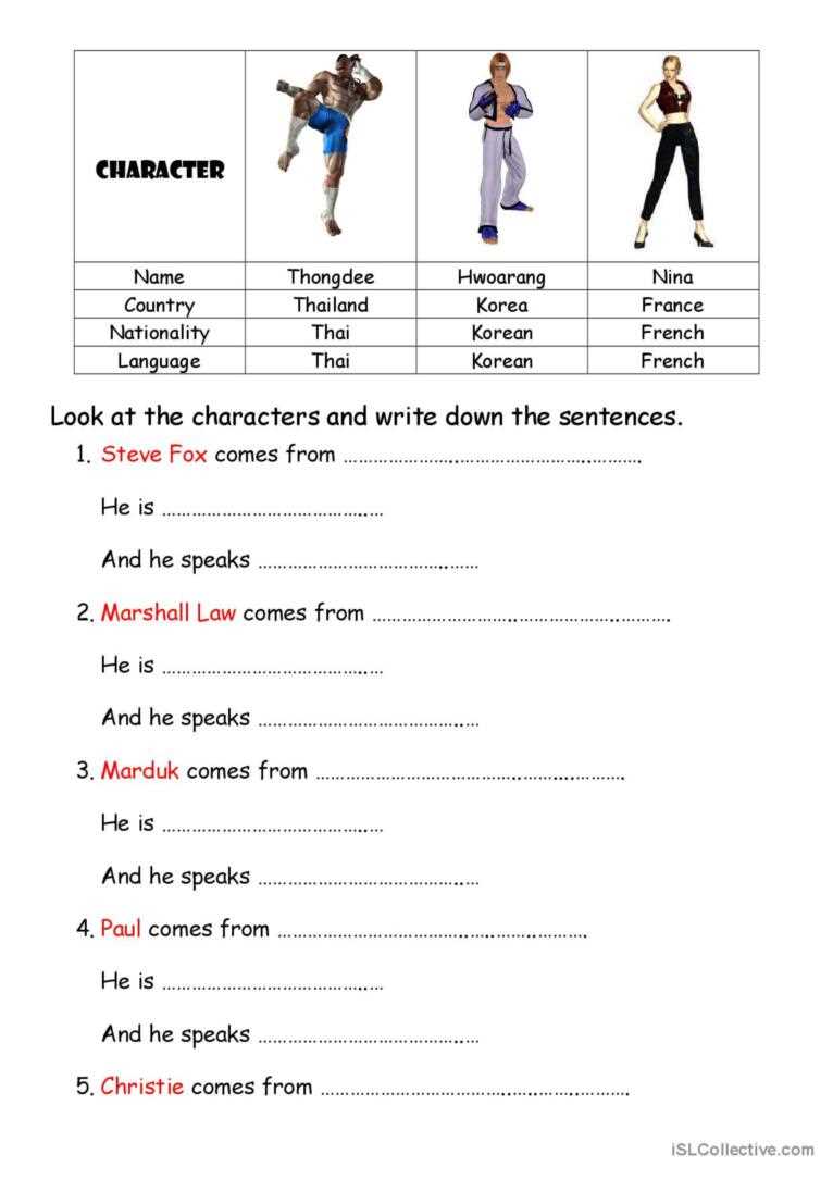 countries nationalities and languages worksheets