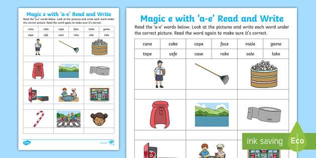 magic e words worksheet