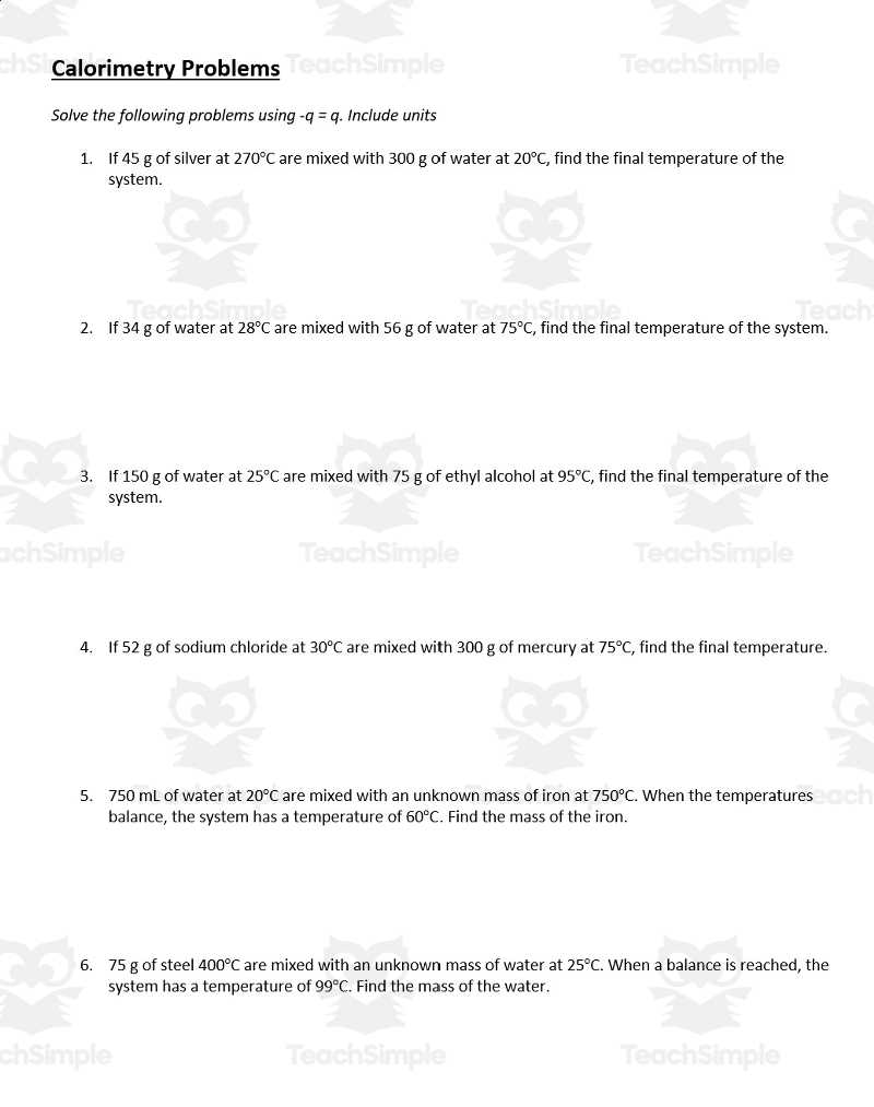 calorimetry worksheet pogil