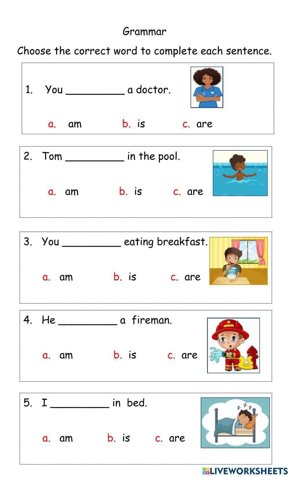 1st grade grammar worksheets