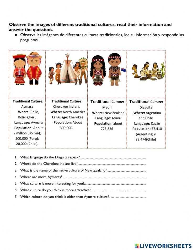 culture worksheets