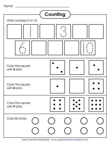 free preschool counting worksheets