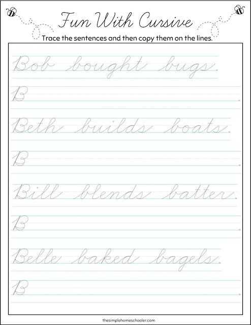cursive worksheet