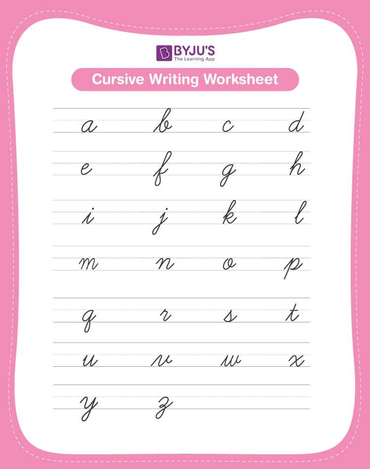 cursive writing letter a worksheets