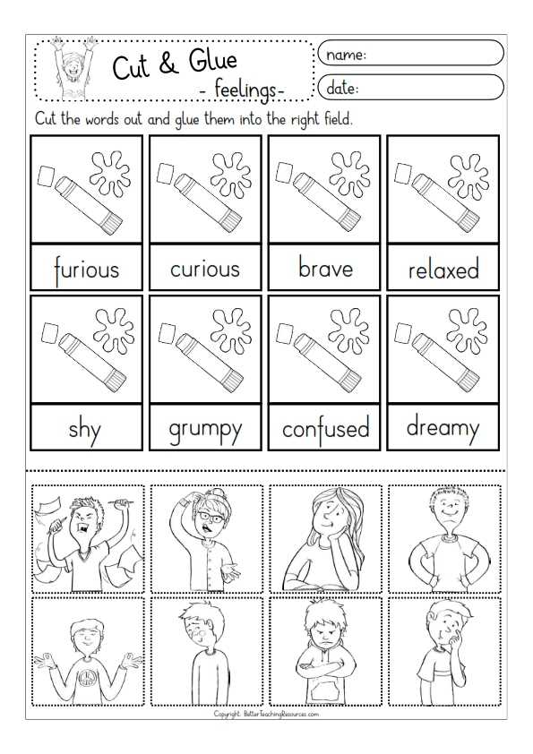 cut and glue worksheets