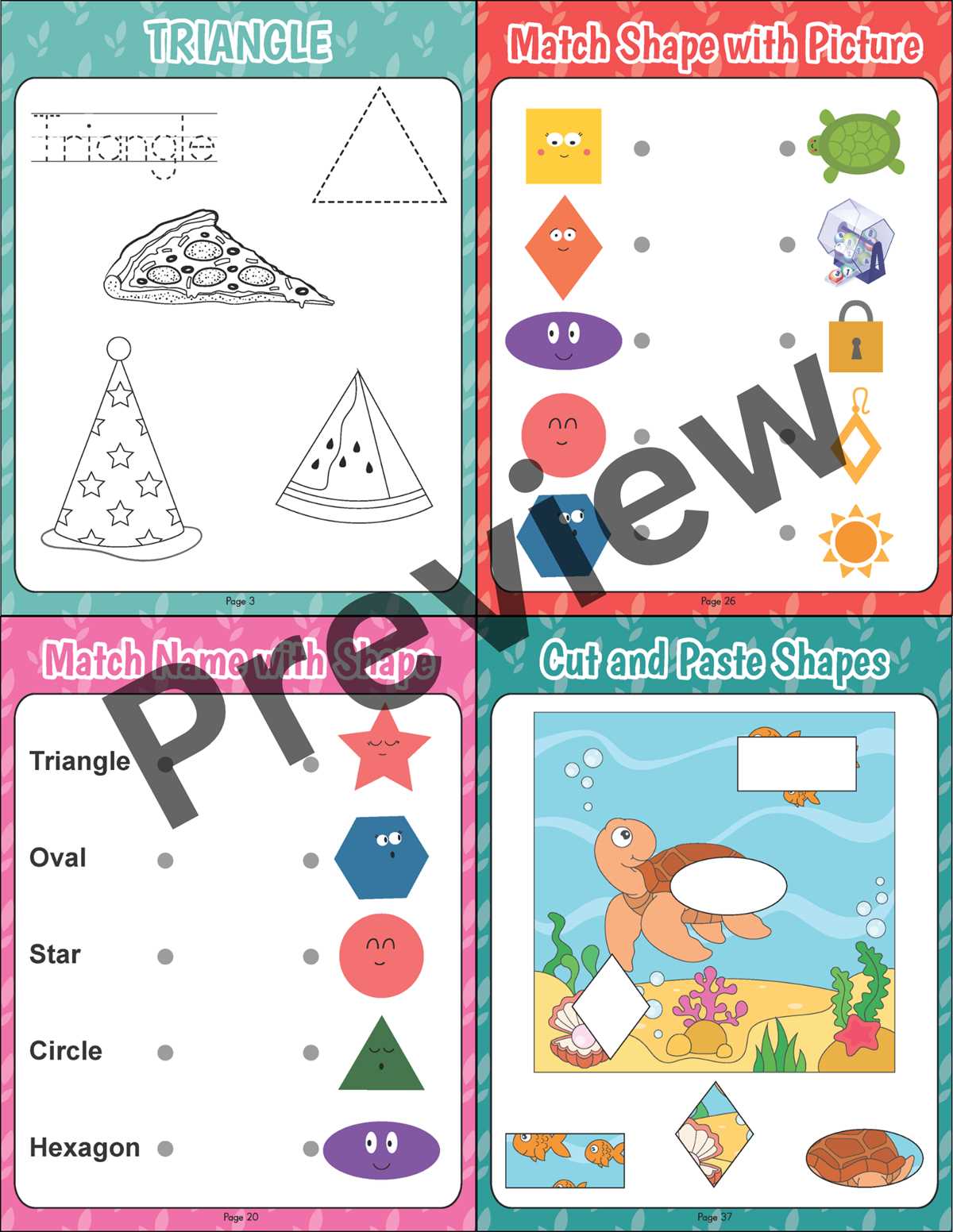 cut and paste shapes worksheets