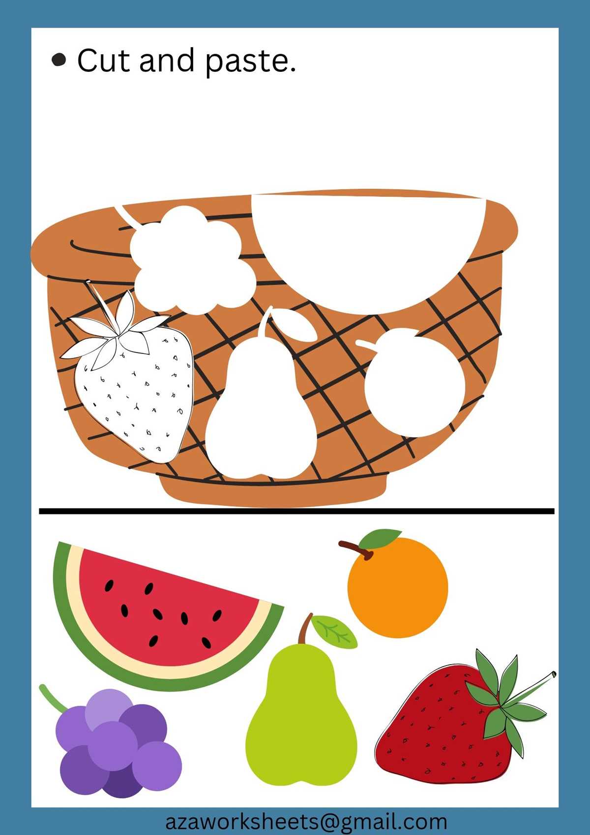 cut and paste worksheet kindergarten